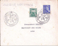 MERCURE N° 407 +Taxe 69 S/L.DE CHATILLON/JOURNEE DU TP/10.10.43 POUR AVEUGLE - 1938-42 Mercurius