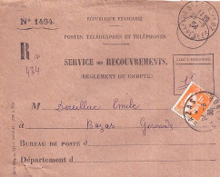 PAIX N° 286 S/L.DE RECOUVREMENTS DE BAZAS/24.8.36 - 1932-39 Vrede