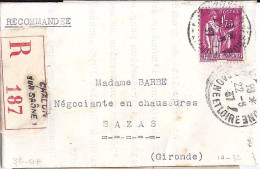 PAIX N° 289 S/L.REC. DE CHALON S/S/22.8.37 - 1932-39 Paix