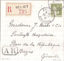 PAIX N° 284A+COMPL. S/L.REC. DE BELIET/20.7.36 - 1932-39 Paix
