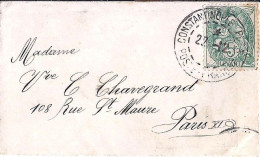 BLANC N° (111) LEVANT N°13 S/L. DE CONSTANTINOPLE/POSTE FRANCAISE/22.12. ? - Cartas & Documentos