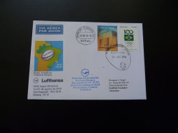 Lettre Vol Special Flight Cover Rio Olympic Games To Frankfurt Boeing 737 Lufthansa 2016 - Eté 2016: Rio De Janeiro