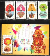 China Hong Kong 2012 Hong Kong Festivals (stamps 4v+MS/Block) MNH - Unused Stamps