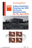 L75619 - Bund - 1976 - 30Pfg Kolb 田 A Faltblatt Z SPD-Parteitag DORTMUND - Briefe U. Dokumente