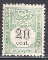 Luxembourg 1907 Single Numeral Stamps - Inscription "à Payer" In Mounted Mint - Portomarken