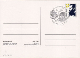 G012 Israel 1992 Zoo Animals Maxicards Set First Day Of Issue - FDC