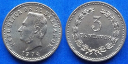 EL SALVADOR - 3 Centavos 1974 KM# 148 Reform Coinage - Edelweiss Coins - El Salvador