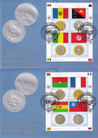 MiNr. 565 - 572 Vereinte Nationen Genf 2007, 3. Mai. Flaggen Und Münzen Der Mitgliedstaaten (II) - 2 FDC's - Monkeys