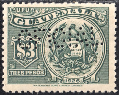 Guatemala Timbres De Servicio 62 1926 Unión Postal Universal Emblema Nacional  - Guatemala