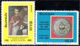 Guatemala A- 813/14 1987 DR. Cayetano Francos  Y Monroy Colegio San José De Lo - Guatemala