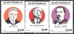 Guatemala A- 817/19 1987 César Brañas Rafeal Arévalo José Milla Y Vidaurre MNH - Guatemala