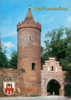 Ansichtskarte Neubrandenburg Fangelturm Und Stadtmauer Mit Wappen Und Schriftzug - Neubrandenburg