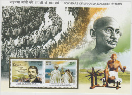 India 2015  100 Years Of Return Of Mahatma Gandhi From South Africa  2v  Souvenir Sheet # 59920   Indien Inde - Mahatma Gandhi
