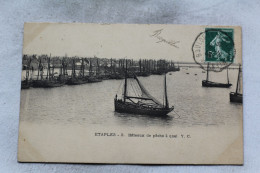 Cpa 1908, Etaples, Bateaux De Pêche à Quai, Pas De Calais 62 - Etaples