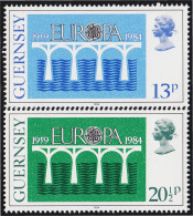 Guernsey 286/87 1984 Europa Puente De La Cooperación Europea MNH - Guernesey