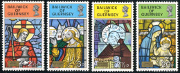 REL/S Guernesey  Nº 79/82  1973  Navidad-vidrieras De Iglesias-Lujo - Guernsey