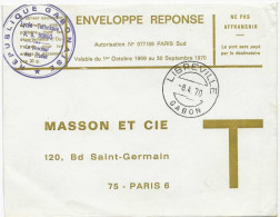 Enveloppe Réponse T - Utilisée Au Départ Du Gabon - Cartas/Sobre De Respuesta T