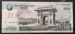 Esemplare /Specimen Corea Del Nord 500 Won Nel 2008 /00000000 UNC P-63s (B/72 - Korea, North