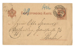 Correspondenz Karte 1882 Horní Litvínov Oberleutensdorf Tschechien Nach Berlin Deutsches Reich - ...-1918 Préphilatélie