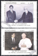 Honduras A- 774/75 1992 Rafel Leonardo Callejas Papa JUan Pablo II Usados - Honduras