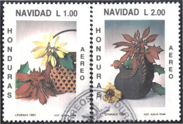 Honduras A- 772/73 1991 Navidad Christmas Flores Usados - Honduras