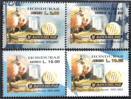 Honduras A- 1117/20 2002 10 Aniversario Del Banco Del País MNH - Honduras