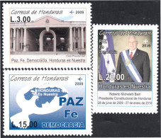 Honduras A- 1343/45 2009 Roberto Micheletti Bein MNH - Honduras