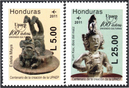 Honduras A- 1356/57 2011 Centenario De La Upaep Esculturas Mayas MNH - Honduras