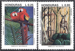 Honduras A- 809/10 1993 Símbolos Nacionales Guara Roja Venado Cola Blanca MNH - Honduras