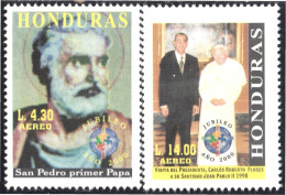 Honduras A- 1002/03 2000 San Pedro 1º Papa Y SS Juan Pablo II MNH - Honduras