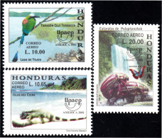 Honduras A- 1074/76 2001 América Upaep Pájaro Taragón Cejí Turqueza Islas Del  - Honduras