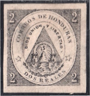 Honduras 1 1865 Escudo Negro Sobre Color MH Cambio De Color - Honduras