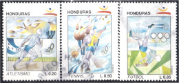 Honduras 281/83 1992 Juegos Olímpicos De Verano Atletismo Tennis Fútbol Usados - Honduras