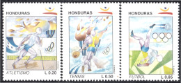 Honduras 281/83 1992 Juegos Olímpicos De Verano Atletismo Tennis Fútbol MNH - Honduras