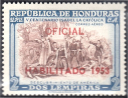 Honduras 28 1953 Servicio Oficial Aéreo Descubrimiento De América MH - Honduras