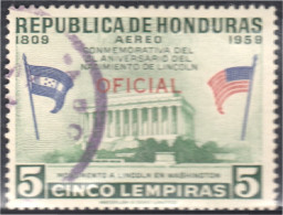 Honduras 80 1959 Servicio Oficial Aéreo Monumento A Lincoln Usados - Honduras