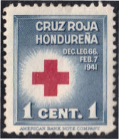 Honduras 1 1941 Beneficencia Cruz Roja Hondureña Sin Goma - Honduras