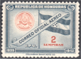 Honduras 8 1939 Servicio Oficial Aéreo UPU Bandera MH - Honduras
