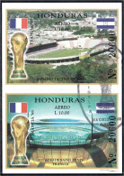 Honduras HB 55/56 1998 Estadio De Tegucigalpa Y Estadio De Saint Denis Usados - Honduras