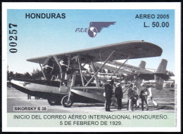 Honduras HB 84 2005 Inicio Del Correo Aéreo Internacional Hondureño Avioneta M - Honduras