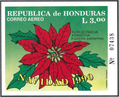 Honduras HB 42A 1990 Navidad Christmas Flor Flower MNH - Honduras