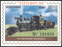 Honduras HB 51 1996 Exfhilon 96 VII Exposición Filatélica Tren Train MNH - Honduras