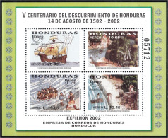 Honduras HB 68 2002 América Upaep Exfhilon 2002 V Centenario Del Descubrimient - Honduras