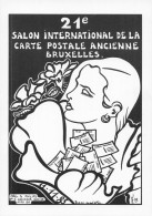 BRUXELLES 21em SALON INTERNATIONAL DE LA CARTE POSTALE ANCIENNE 11/1985  ILLUSTREE PAR LARDIE - Otros & Sin Clasificación