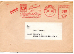 62623 - Bund - 1968 - 10Pfg AbsFreistpl "Schoepke & Lange" A DrucksBf HANNOVER -> Bremen - Briefmarken Auf Briefmarken