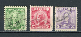 CUBA -  PATRIOTES  N°Yt 402+403+404 Obli. - Used Stamps