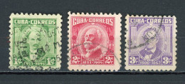 CUBA -  PATRIOTES  N°Yt 402+403+404 Obli. - Gebraucht