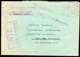 POLAND 1982 SOLIDARITY SOLIDARNOSC PERIOD MARTIAL LAW NIE CENZUROWANO NOT CENSORED VIOLET CACHET GDANSK TO GDANSK - Lettres & Documents