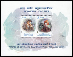 India HB 185 2018 70 Años De Relaciones Diplomáticas Entre India Y Serbia MNH - Autres & Non Classés