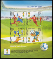 India HB 112 2014 Copa Del Mundo De Futbol MNH - Otros & Sin Clasificación